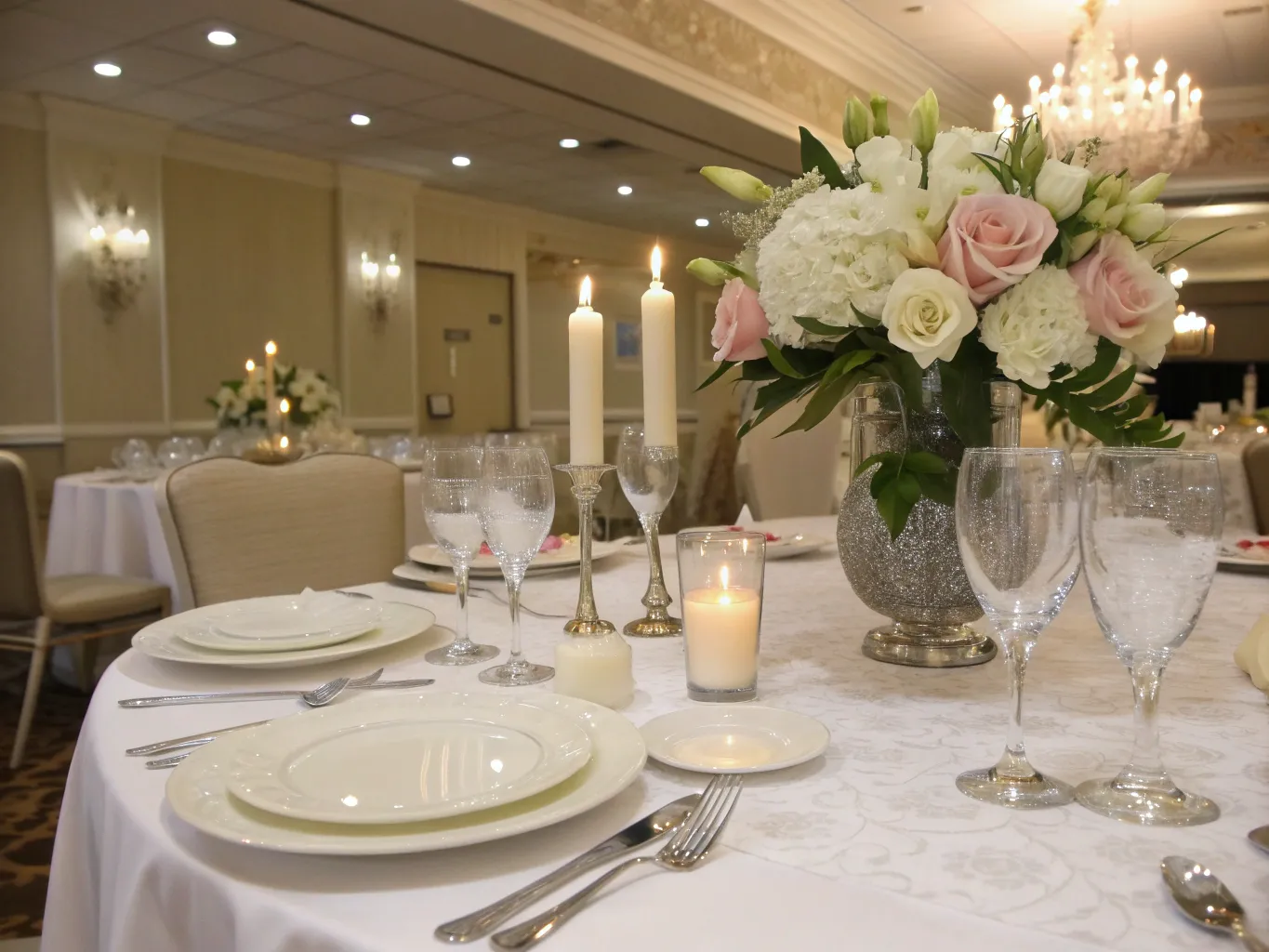 Wedding reception table setting